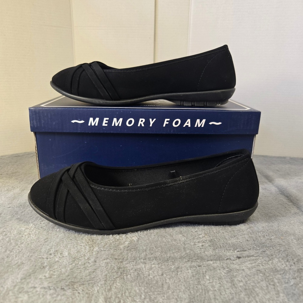 Harborsides Berni Womens Black Memory Foam Ballet Flats Size 7M HB211301
